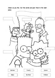 English Worksheet: Family - The Simpsons Family