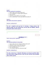 English Worksheet: Oral exercises to do in pairs-giving special situations