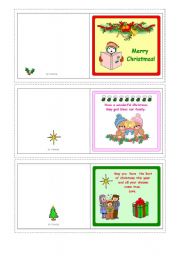 English Worksheet: Christmas cards with messages  1-5