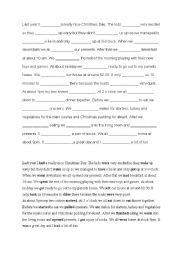English Worksheet: Past Simple Tense gap fill