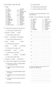 English Worksheet: Jobs