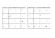 English worksheet: Pronunciation Bingo