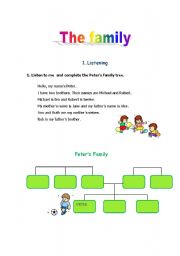 English Worksheet: Family. Four Skills. Part 1/3