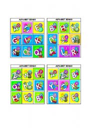 English Worksheet: Alphabet Bingo!