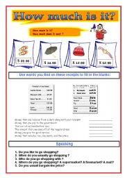 English Worksheet: 3-Skill Worksheet  :  Money and Prices