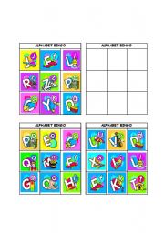 English Worksheet: Alphabet Bingo!!!