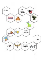 English Worksheet: insects board game