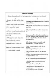 English Worksheet: English Proverbs and American Idioms