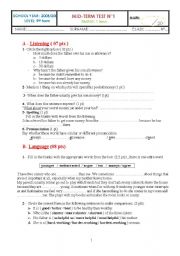 English Worksheet: An english test