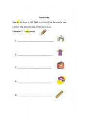 English worksheet: Possessive Pronouns