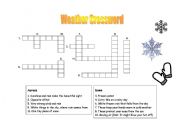 English Worksheet: Fun Weather Crossword