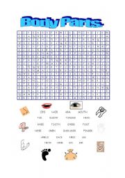 English Worksheet: body parts