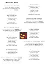 English worksheet: Monster Mash Song