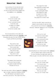 English Worksheet: Monster Mash Song