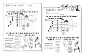 English Worksheet: Test on clothes and house words (easy) 