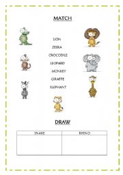 English worksheet: animals