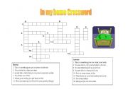 English worksheet: Crossword about things in the home