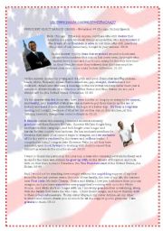 English Worksheet: Obama Victory Speech in CHicago