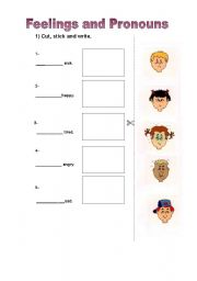 English worksheet: Feelings and pronouns