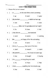 English Worksheet: past simple