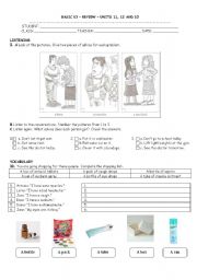 Interchange 1 Third Edition Review Units 11, 12 and 13