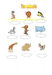 English worksheet: Animals