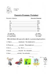 English Worksheet: Possesive Pronouns