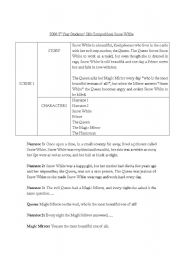 English Worksheet: Snow White Script - Scene 1