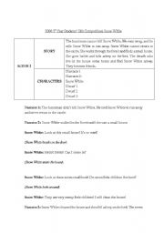 English Worksheet: Snow White Script - Scene 2