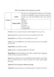 English Worksheet: Snow White Script - Scene 3