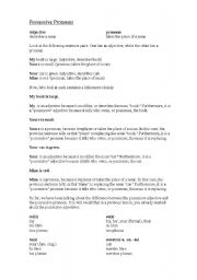 English worksheet: Possessive  Pronouns