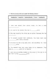 English Worksheet: Health