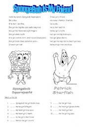 English Worksheet: spongebob have got has got