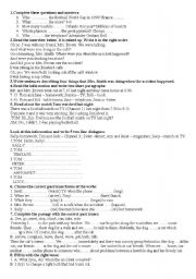 English Worksheet: past tenses