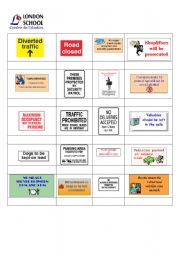 English Worksheet: Passive Road Signs