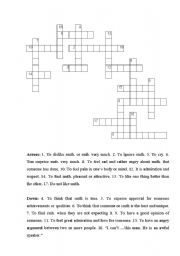 English Worksheet: Crossword on Feelings