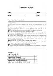 English worksheet: English test