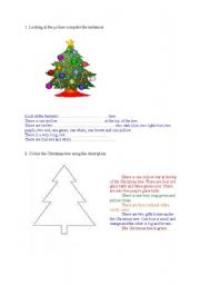 English Worksheet: Christmas tree activities