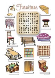 FURNITURE WORDSEARCH