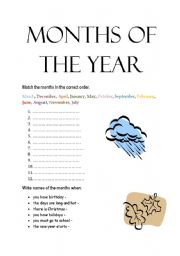 English worksheet: Months of the year