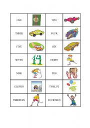 English Worksheet: Number domino