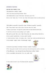 English Worksheet: adverbs of manner