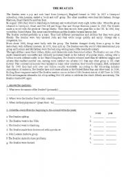 English Worksheet: the Beatles