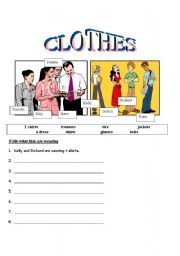 English worksheet: What are they wearing?