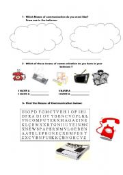 English Worksheet: Means of Communication