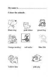 English worksheet: animals in primary