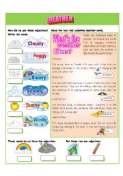 English Worksheet: Weather