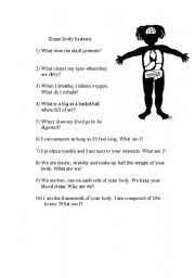 English worksheet: Exam Body Systems