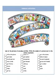 English Worksheet: Everyday activities