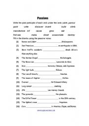 English Worksheet: PASSIVE VOICE FILLING THE GAP EXERCISE